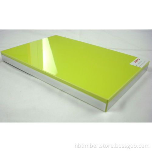 18mm thick light green melamine laminated decorative uv coated mdf board for kichen cabinet